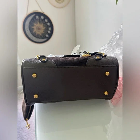 Viral Juicy Couture UK Brown Scottie Dog Velour Bowler Bag - Picture 5 of 8